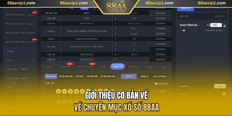 Giới thiệu cơ bản về chuyên mục xổ số 88AA