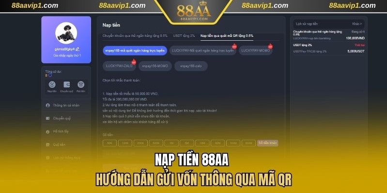 Hướng dẫn gửi vốn thông qua mã QR