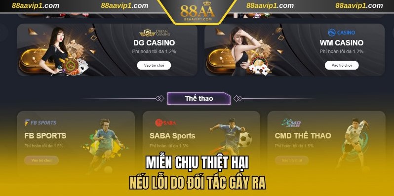 Miễn chịu thiệt hại nếu lỗi do đối tác